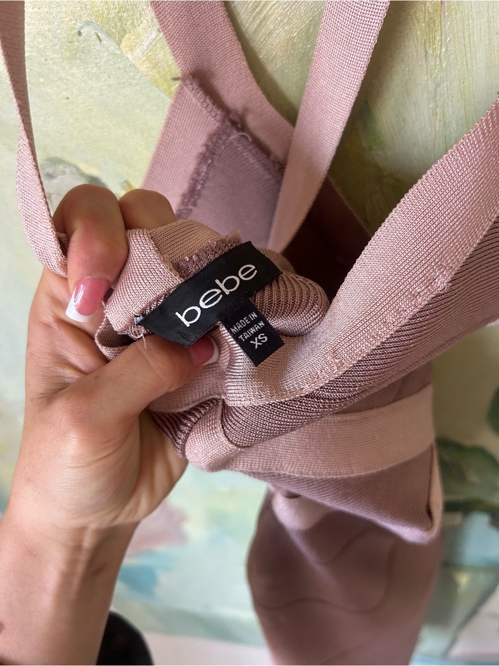 BEBE Mauve Bandage V-Neck Dress - Picture 3 of 3